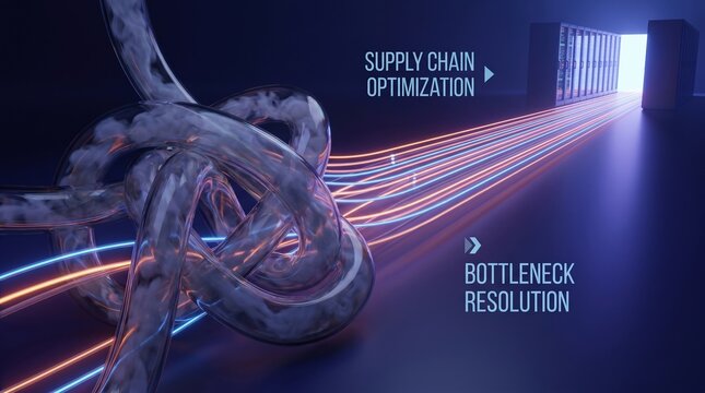 Supply Chain Optimization and Bottleneck Resolution Concept with Untangling Glowing Lines