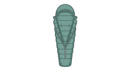 Green sleeping bag insulated warm. © Pletuk