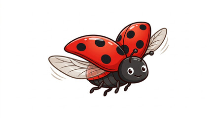 Cute ladybug cartoon character illustration isolated on white background © Lapak orang bejo