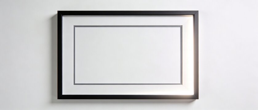 A blank Polaroid-style instant photo is displayed on a wall.