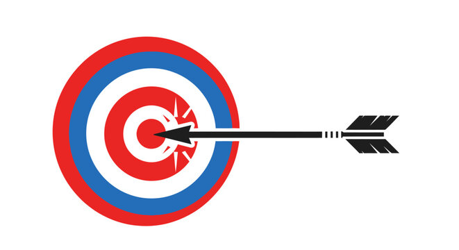 Bullseye Target with Arrow Hitting Center.