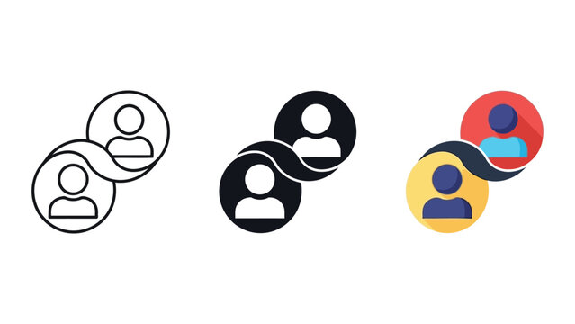 Vector illustration of two interconnected user profile icons