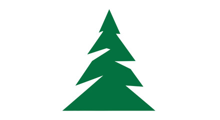 Obraz premium Green Christmas Tree Icon Symbol.