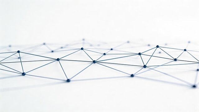 Abstract network connection structure digital data visualization futuristic technology background 3D render of dots and lines global communication concept internet of things