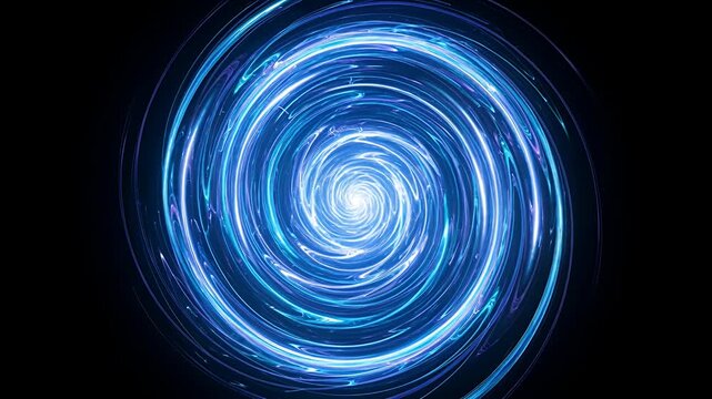 blue vortex neon spiral energy swirl abstract background