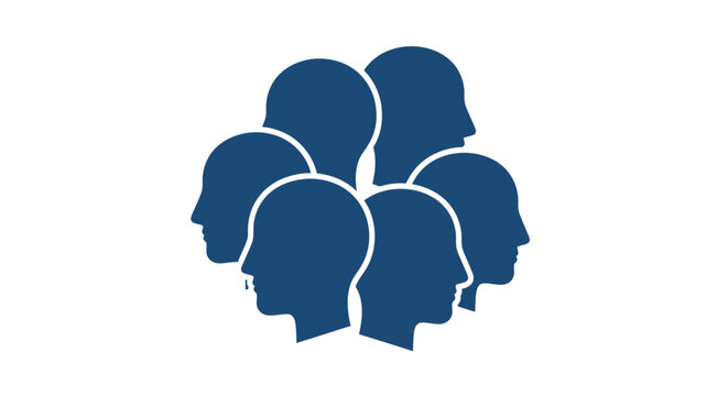 Group of people heads silhouettes together.