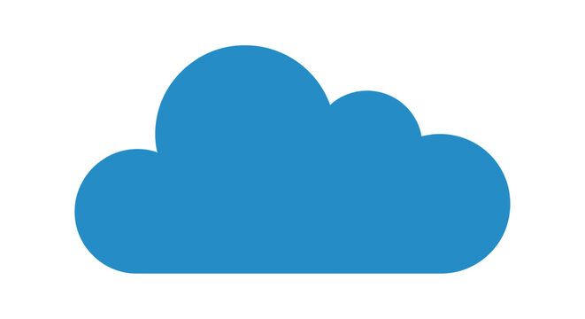 Blue Cloud Icon Graphic Symbol.