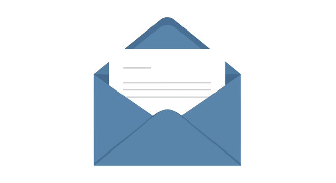 Blue envelope with white letter.
