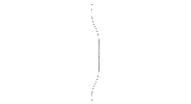 Traditional Recurve Bow Outline Drawing, Archery Equipment, Sport and Hobby