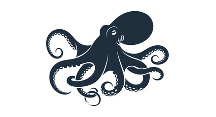 Dark blue octopus with tentacles. © Bilal