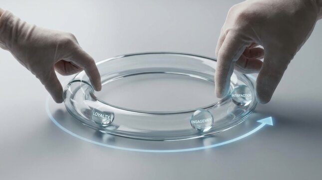 Individual touching a glass to represent the fragility and importance of customer retention and business success