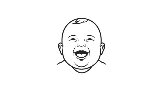 Crying Baby Face Closeup Illustration.