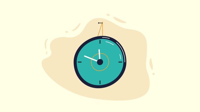 Animated clock face with ticking hands and moving background.