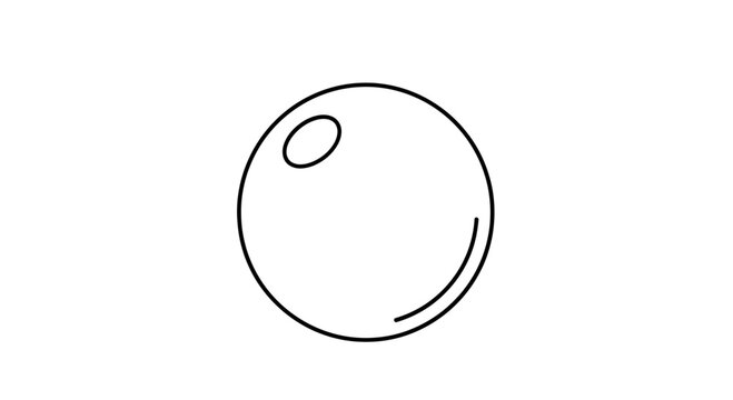 Simple Line Drawing of a Pearl or Orb with Highlight