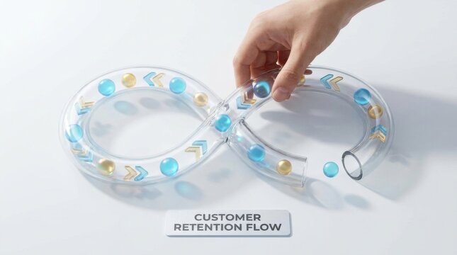 Individual placing a inside another symbolizing the concept of customer retention and loyalty in business