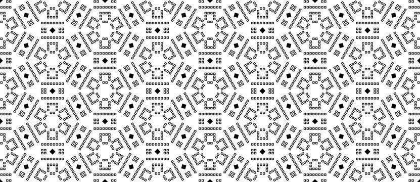 Seamless Abstract Geometric Monochrome Style Pattern Background