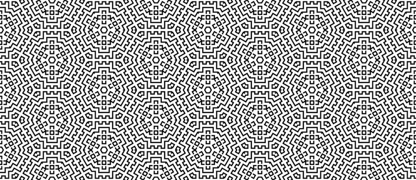 Seamless Abstract Geometric Monochrome Style Pattern Background