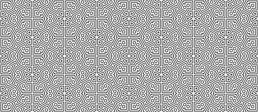 Seamless Abstract Geometric Monochrome Style Pattern Background