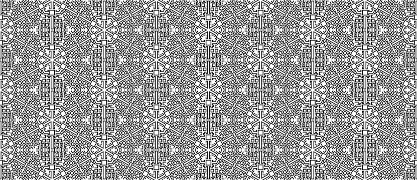 Seamless Abstract Geometric Monochrome Style Pattern Background