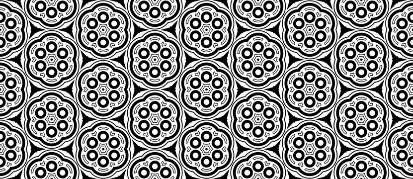 Seamless Abstract Geometric Monochrome Style Pattern Background