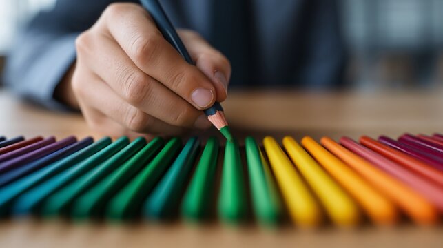 Teacher collecting crayons in classroom, back to school charity theme, education community support, lifestyle stock photography
