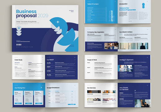 Business Proposal Landscape Brochure Template