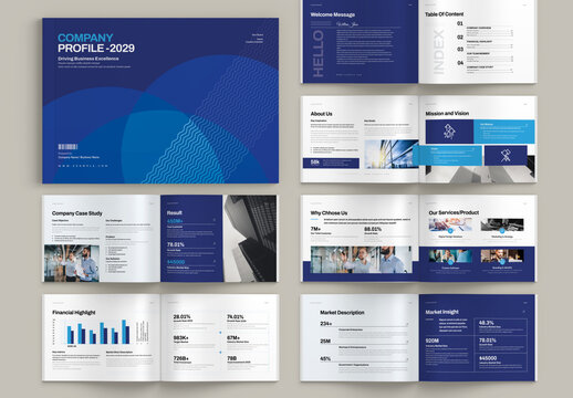 Company Profile Landscape Brochure Layout