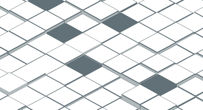 Abstract geometric tile pattern with perspective depth, modern architectural background design for creative layouts and contemporary visual concepts
