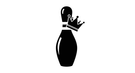 Bowling Pin Royalty: A regal bowling pin adorned with a crown stands in proud, symbolizing the Kingpin of the game. © Mezzy