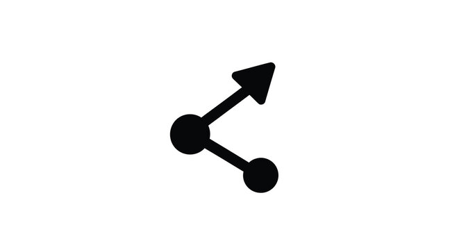 Share icon black silhouette on white background