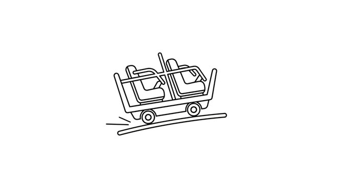 Roller coaster cart icon, amusement park ride, thrill ride, vector illustration