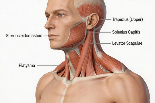 Human neck muscle anatomy diagram