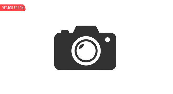 Modern Digital Camera Icon, Vector Graphic, Minimalist Design, Photography Symbol