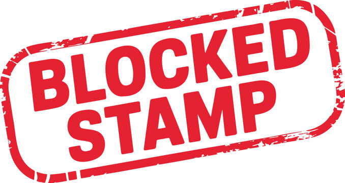 Red grunge blocked stamp mark indicating an obstruction or restricted access status