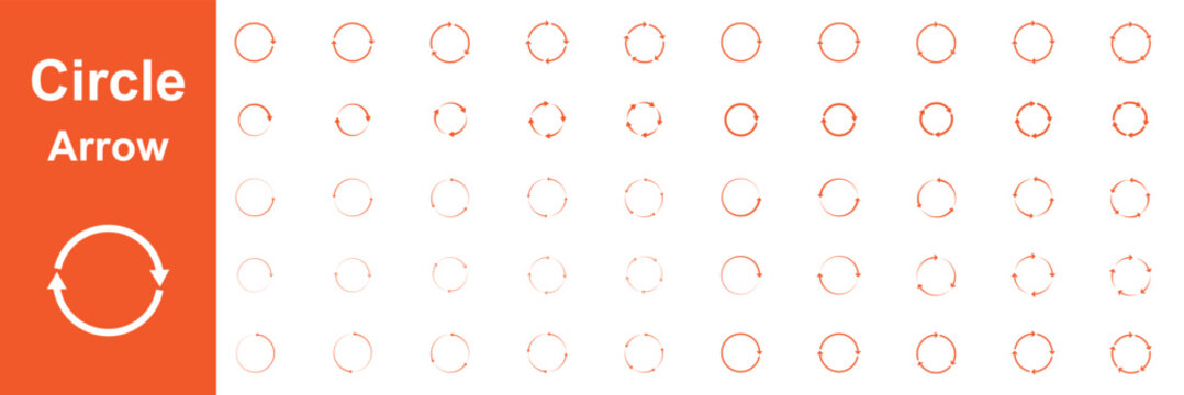 Minimal Circle Arrow Icon Set Vector Collection Black and White Outline UI Navigation Symbols Isolated on White Background
