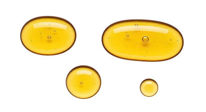 Three varying sizes of yellow oval shapes in descending order isolated on transparent background