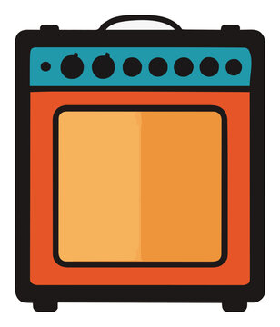 Music amplifier 3/4 perspective vector illustration. Generative AI