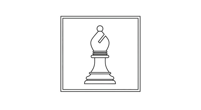 Black and White Bishop Chess Piece Icon