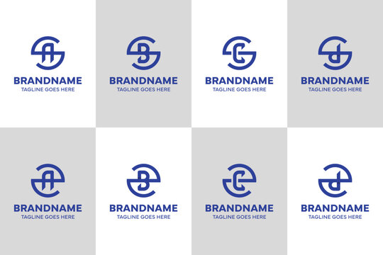 Letters SA SB SC SD ZA ZB ZC ZD Monogram Logo, for AS BS CS DS AZ BZ CZ DZ initials brand