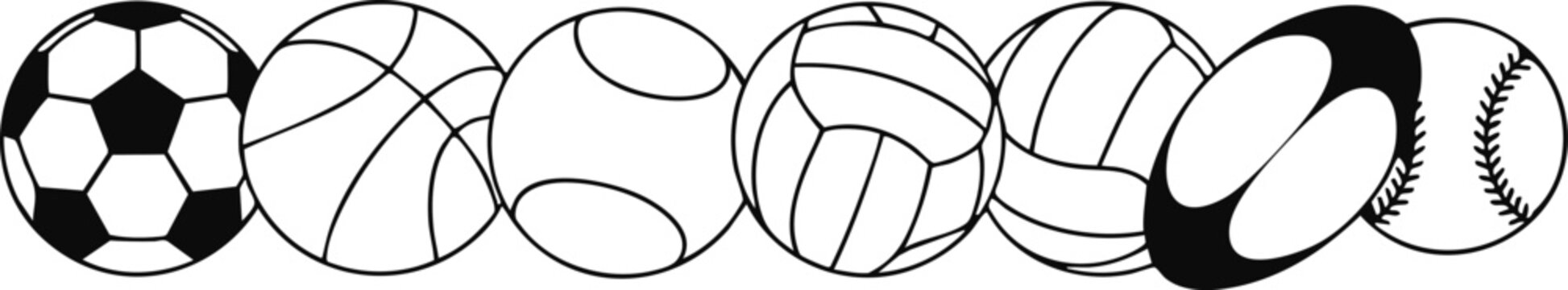 ball soccer basketball tennis volleyball football baseball lineup icons