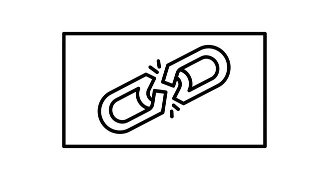 Broken Chain Link Icon Symbolizing Disconnection and Failure