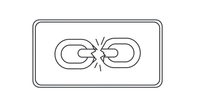 Broken Chain Link Symbol, Connection Failure, Disconnected Concept, Network Error, Relationship Break