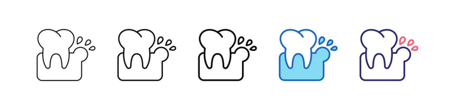 Gingivitis Icon In 5 Different Styles Set Collection.   