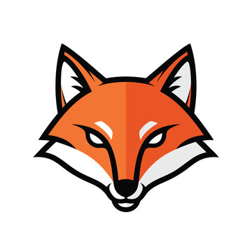 Stylized Fox Head Mascot Logo Design Illustration.