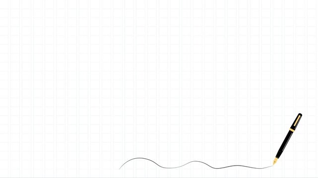 全面原稿用紙に万年筆で線を引いている（字を書いている）様子の背景フルフレームビデオ