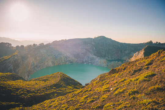 Mount Kelimutu is a volcano that has a lake crater after a large eruption. The charm of the beauty of Lake Kelimutu cannot be separated from the three-colored lake whose color can change