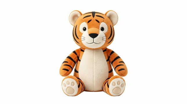 Cute plush tiger toy, a soft, cuddly, and adorable stuffed animal perfect for children and collectors of animal-themed collectibles