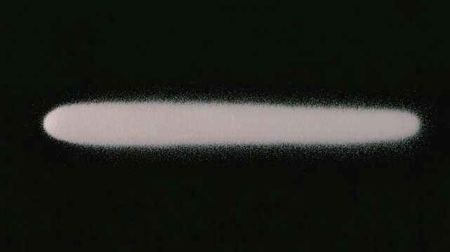Glowing White Abstract Light Shape on Black Background Minimalist Composition.