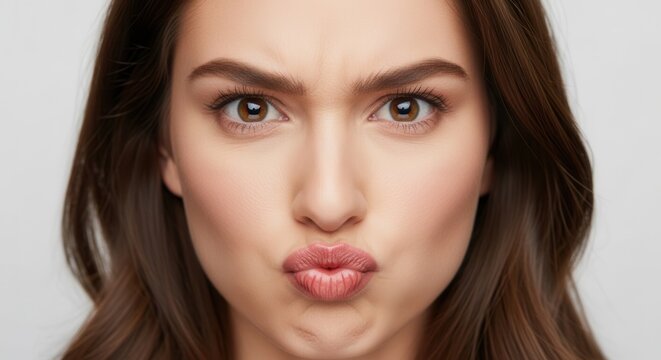 Woman Pouting Lips Kiss Face Expression