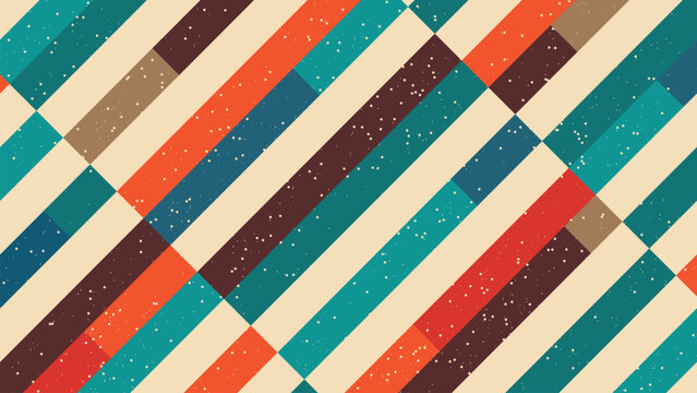 Vintage retro striped background with colorful orange and green diagonal design illustration